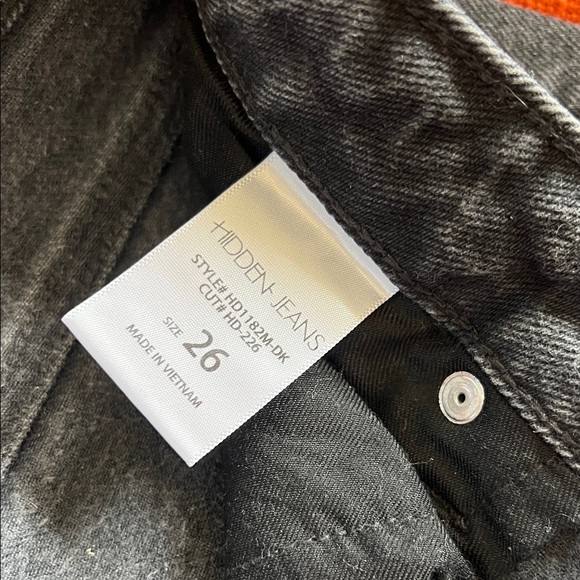 Hidden Charcoal Gray Straight Cropped Jeans (Carly Jean Los Angeles) - Picture 3 of 6